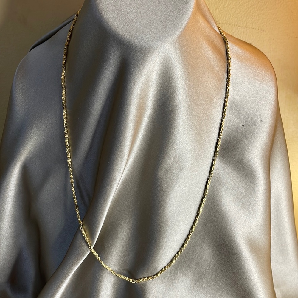 Vintage Solid 14k Rare Nugget Link Chain 24”